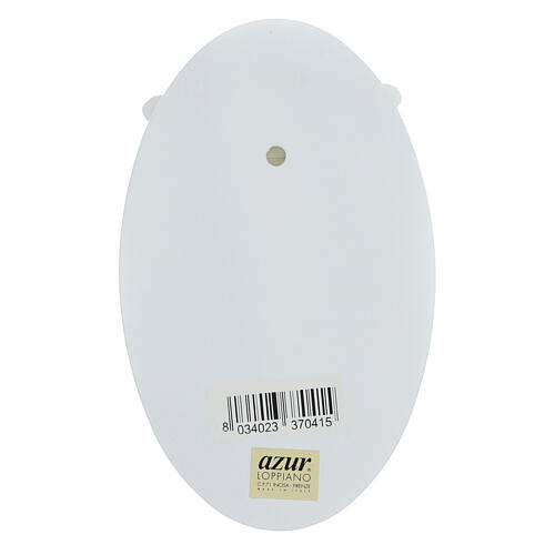 Ovale Ange de Dieu ange mains jointes vert bois Azur Loppiano 22x14 cm 2