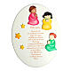 Oval wooden ornament with Our Father prayer and angels, Azur Loppiano, 12x9 in s1