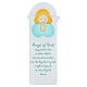 White picture of green praying angel with ENG prayer, wood, Azur Loppiano, 12x4 in s1