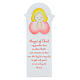 White picture of pink praying angel with ENG prayer, wood, Azur Loppiano, 12x4 in s1