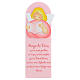 Pink picture of pink reading angel with FRE prayer, wood, Azur Loppiano, 12x4 in s1