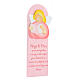 Pink picture of pink reading angel with FRE prayer, wood, Azur Loppiano, 12x4 in s2