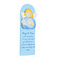 Blue picture of blue reading angel with FRE prayer, wood, Azur Loppiano, 12x4 in s2