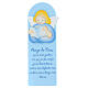 Enfeite de parede azul com anjo azul  lendo e oração FRA madeira Azur Loppiano 30x10 cm s1