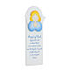 White picture of blue praying angel with ENG prayer, wood, Azur Loppiano, 12x4 in s2
