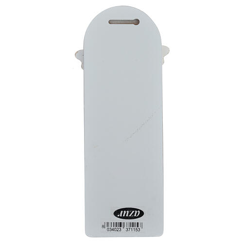 Enfeite de parede branco com anjo cor-de-rosa orando e oração FRA madeira Azur Loppiano 30x10 cm 3