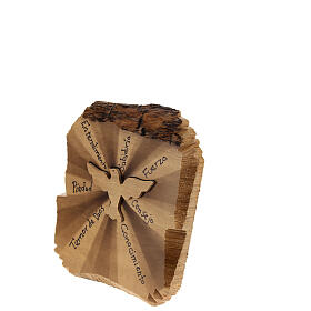 Pomba do Espírito Santo madeira oliveira ESP Azur Loppiano 14x10 cm