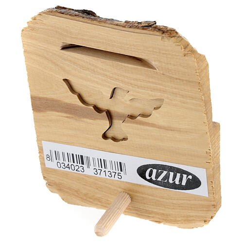 Dove Holy Spirit Olive Wood Azur in French 14x10 cm 3