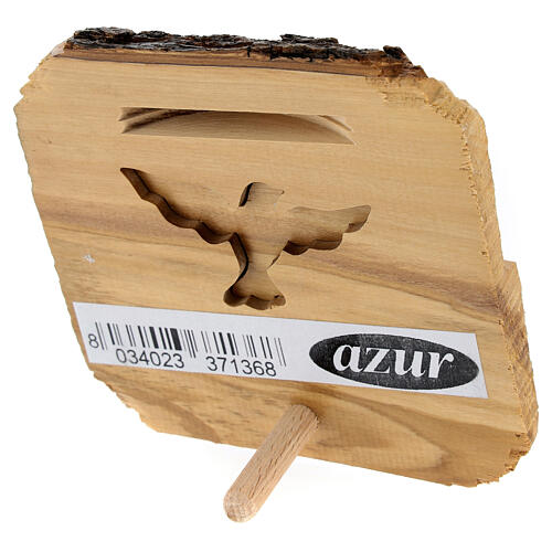 Dove of Holy Spirit ENG, olivewood, Azur Loppiano, 6x4 in 3