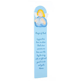 Anjo de Deus azul com livro ING enfeite madeira Azur Loppiano 60 cm
