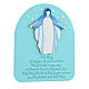 Light blue painting with Our Lady and Hail Mary in ENG, Azur Loppiano, 9x8 in s2