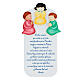 White wooden ornament with SPA Our Father prayer and angels, Azur Loppiano, 11x5 in s1