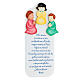 White wooden ornament with SPA Our Father prayer and angels, Azur Loppiano, 11x5 in s2