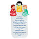 White wooden ornament with ENG Our Father prayer and angels, Azur Loppiano, 11x5 in s1