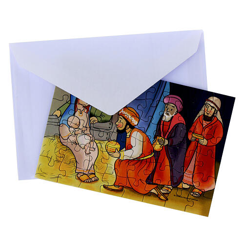 Set of 6 puzzle Christmas postcards by Azur Loppiano, 4x6 in 4