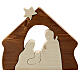Stylised Nativity Scene, two-tone natural wood, Azur Loppiano, 8x8x2 in s1