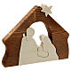Stylised Nativity Scene, two-tone natural wood, Azur Loppiano, 8x8x2 in s10