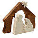Nativity Holy Family scene in two-tone natural wood Azur Loppiano 20X20X5 cm s3