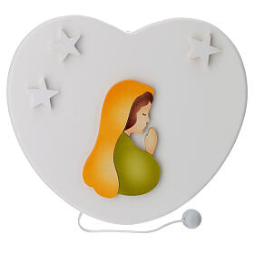 Our Lady of the Heart, music box by Azur Loppiano, yellow veil, 6.5x6 in