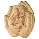 Bas-relief depicting the Holy Family enclosed in hands 40x40x5 cm s4