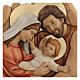 Sainte Famille dans les mains bois et couleurs à l'huile 40x40x5 cm s2