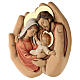 Sainte Famille dans les mains bois et couleurs à l'huile 40x40x5 cm s4