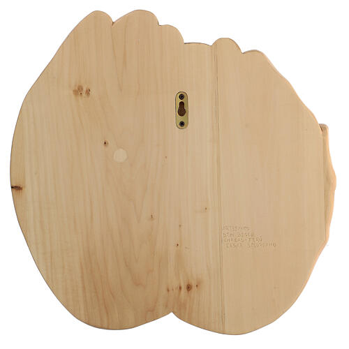 Święta Rodzina w dłoniach, drewno, 40x40x5 cm, Peru 6