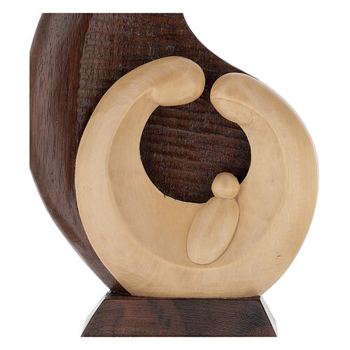 Bas-relief Holy Family Nativity in lime wood and walnut 30x20x5 cm Peru 2