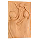 Holy Family picture in lenga wood hand carved 30x20x5 cm Peru s3