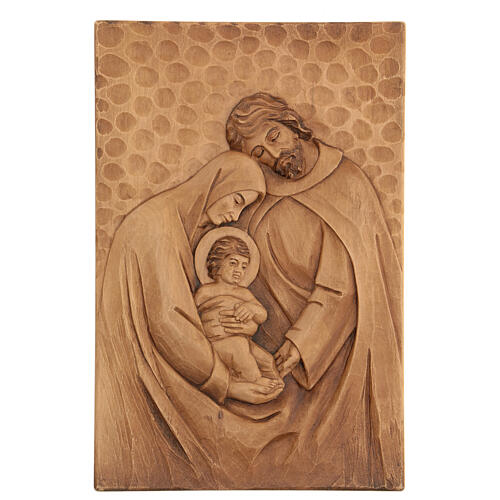 Bas-relief Sainte Famille en bois 30x20x5 cm 1