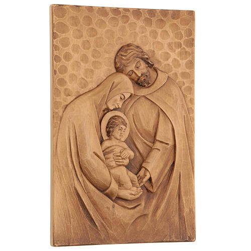Bassorilievo Sacra Famiglia in legno 30x20x5 cm Perù 3