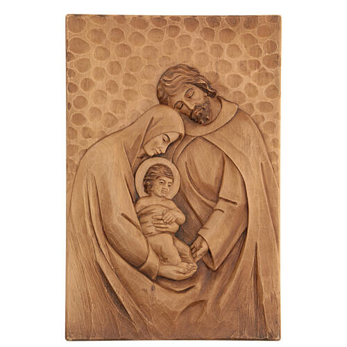 Bas-relief Holy Family picture in wood 30x20x5 cm Peru 1