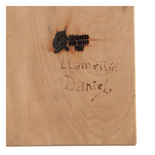 Heilige Familie – Flachrelief aus Lenga-Holz – 30 × 20 × 5 cm – Peru 4