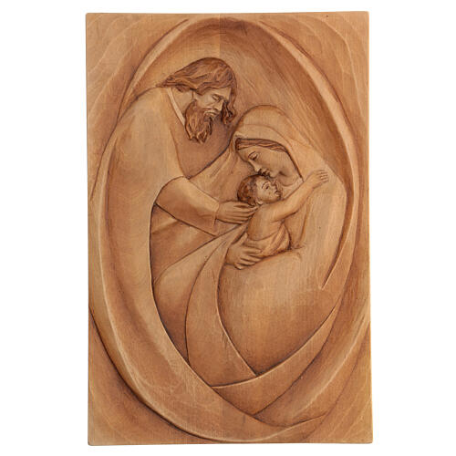 Holy Family made of wood, 30x20x2 cm 1
