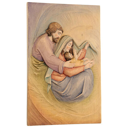 Heilige Familie aus Lenga-Holz mit Ölfarben bemalt – 30 × 20 × 5 cm – Peru 3