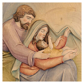 Holy Family in Lenga and oil colors 30x20x5 cm Peru