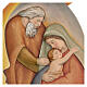 Sainte Famille en bois peint avec couleurs à l'huiles 30x20x5 cm s2
