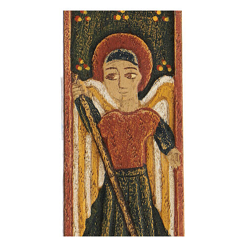 Archangel Michael bas-relief, blue background, Bethlehem monastery 12x5 cm 2