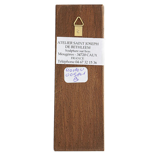 Bassorilievo Arcangelo Michele legno sfondo blu Bethléem 12x5 cm 4