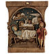 Bethléem Flachrelief aus Holz mit Christi Geburt und Engeln, 25 x 20 cm s1