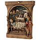 Bas-relief Holy Family angels Bethléem wood 25x20 cm s4