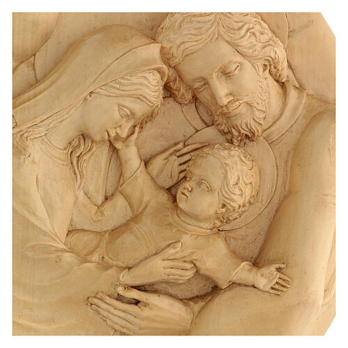 Sainte Famille entre deux mains hêtre blanc naturel 30x30 cm Mato Grosso 2