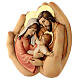 Sainte Famille entre deux mains hêtre blanc couleurs à l'huile 30x30 cm s3