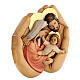 Sainte Famille entre deux mains hêtre blanc couleurs à l'huile 30x30 cm s4
