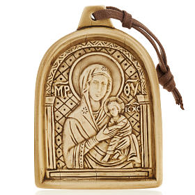 Flachrelief Stein Madonna mit Kind Bethlehem, zum Aufhängen