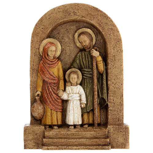 Bethléem Flachrelief der Heiligen Familie aus Stein, 25 x 20 cm 1
