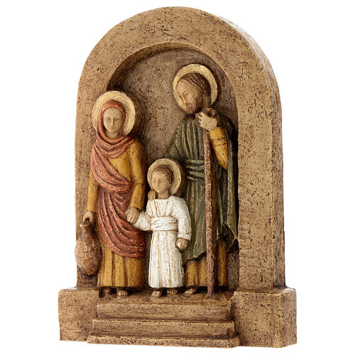Bethléem Flachrelief der Heiligen Familie aus Stein, 25 x 20 cm 3