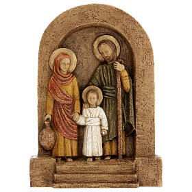 Bassorilievo Sacra Famiglia pietra Bethléem 25x20 cm