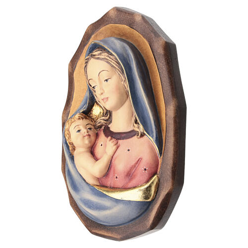 Madonna z dzieciątkiem płaskorzeźba drewno Val Garden 2