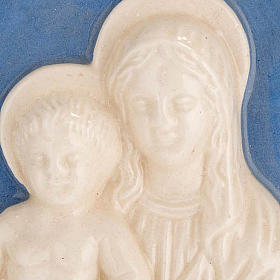 Virgin and baby bas relief, terracotta